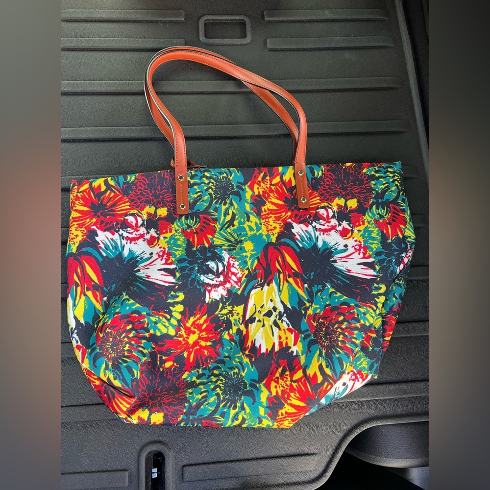 Colorful Floral Tote Bag